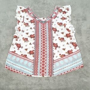 No Boundaries Floral Sleeveless Blouse Size Medium (7 - 9 )